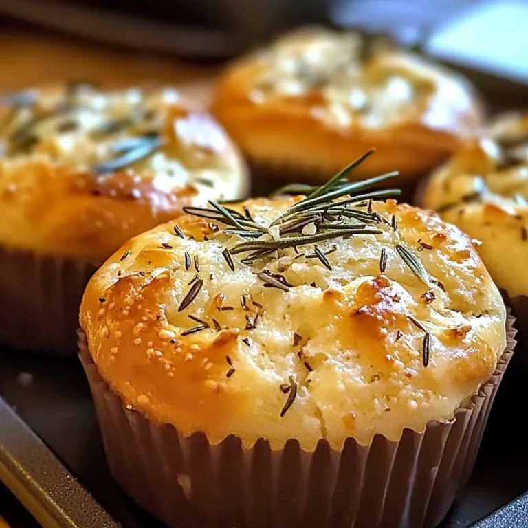 Easy Garlic Rosemary Focaccia Muffins