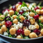 Feta & Cranberry Chickpeas with Lemon Vinaigrette
