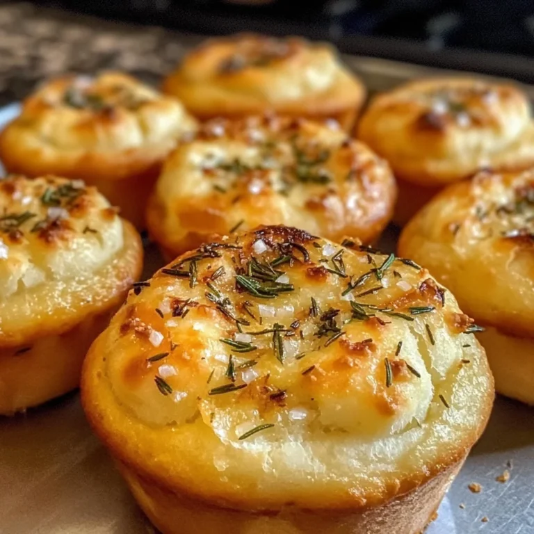 Golden Crust Garlic Rosemary Focaccia Muffins