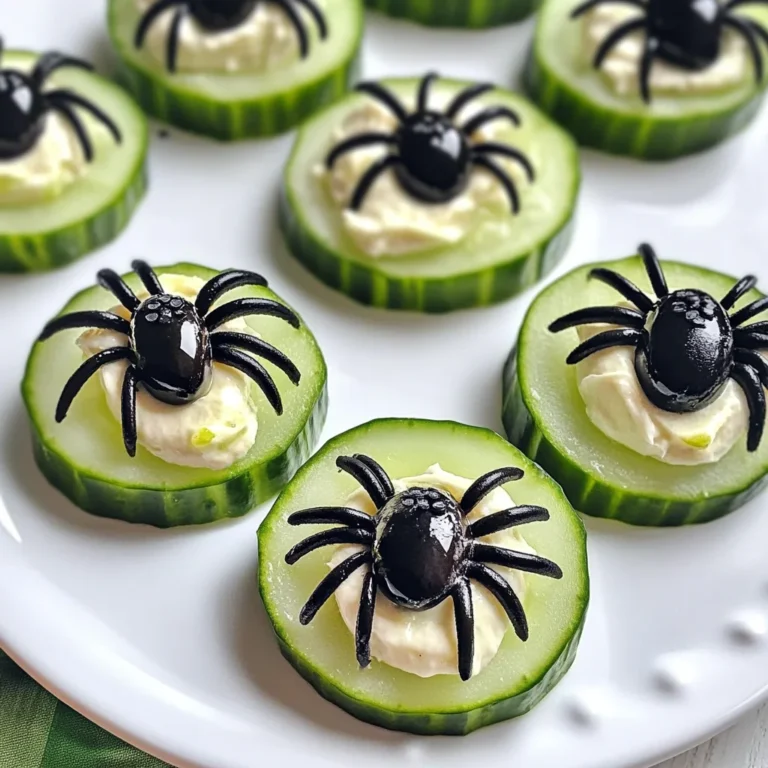 Keto Spider Cucumber Appetizer Bites
