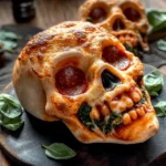 Cheesy Halloween Pizza Skulls