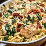 Creamy Tuscan Chicken Orzo