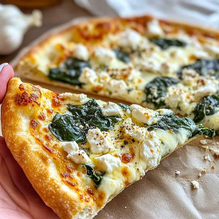 Greek Roasted Garlic Spinach White Pizza