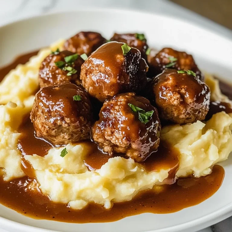 Salisbury Meatballs and Mashed Potatoes Recipe