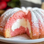 Strawberry Bundt Cake with Marshmallow Cream Filling