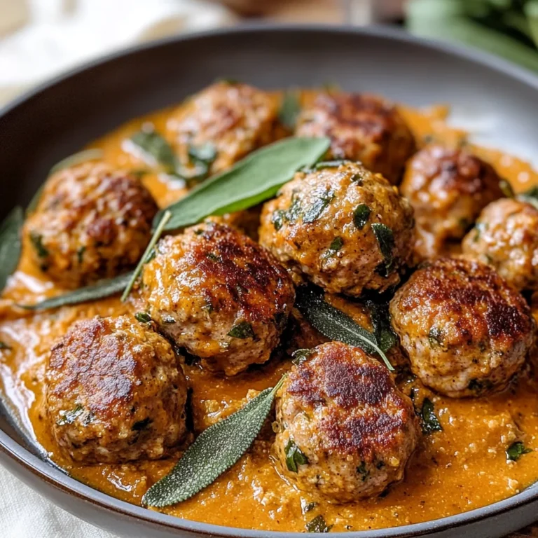 Turkey Meatballs in Pumpkin Sage Sauce