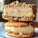 Walnut shortbread dulce de leche ice cream sandwich